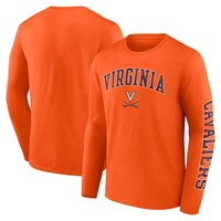 Men's Fanatics Branded Orange Virginia Cavaliers Distressed Arch Over Logo Long Sleeve T-Shirt