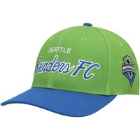 Men's Mitchell & Ness Green Seattle Sounders FC Team Script 2.0 Stretch Snapback Hat