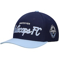 Men's Mitchell & Ness Deep Sea Blue Vancouver Whitecaps FC Team Script 2.0 Stretch Snapback Hat