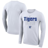 Nike  White Memphis Tigers 2023 On Court Bench Long Sleeve T-Shirt