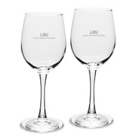 Lincoln Memorial Railsplitters Two-Piece 12oz. Traditional White Wine Glass Set