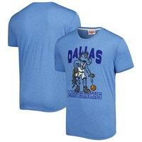 Unisex Homage Light Blue Dallas Mavericks Team Mascot Tri-Blend T-Shirt