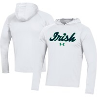Men's Under Armour  White Notre Dame Fighting Irish School Logo Raglan Long Sleeve Hoodie Performance T-Shirt