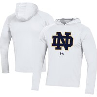 Men's Under Armour  White Notre Dame Fighting Irish School Logo Raglan Long Sleeve Hoodie Performance T-Shirt