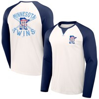 Men's Darius Rucker Collection by Fanatics  White/Navy Minnesota Twins Team Color Raglan T-Shirt