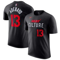 Men's Nike Bam Adebayo Black Miami Heat 2023/24 City Edition Name & Number T-Shirt