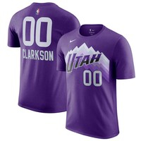 Men's Nike Jordan Clarkson Purple Utah Jazz 2023/24 City Edition Name & Number T-Shirt
