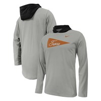 Youth Nike Gray Texas Longhorns Sideline Performance Long Sleeve Hoodie T-Shirt