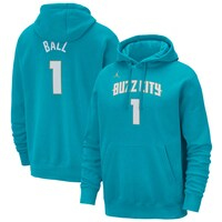 Men's Jordan Brand LaMelo Ball Teal Charlotte Hornets 2023/24 City Edition Name & Number Pullover Hoodie