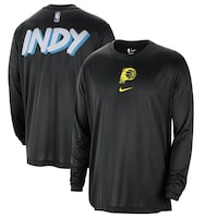 Men's Nike Black Indiana Pacers 2023/24 City Edition Authentic Pregame Performance Long Sleeve Shooting T-Shirt