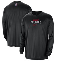 Men's Nike Black Miami Heat 2023/24 City Edition Authentic Pregame Performance Long Sleeve Shooting T-Shirt