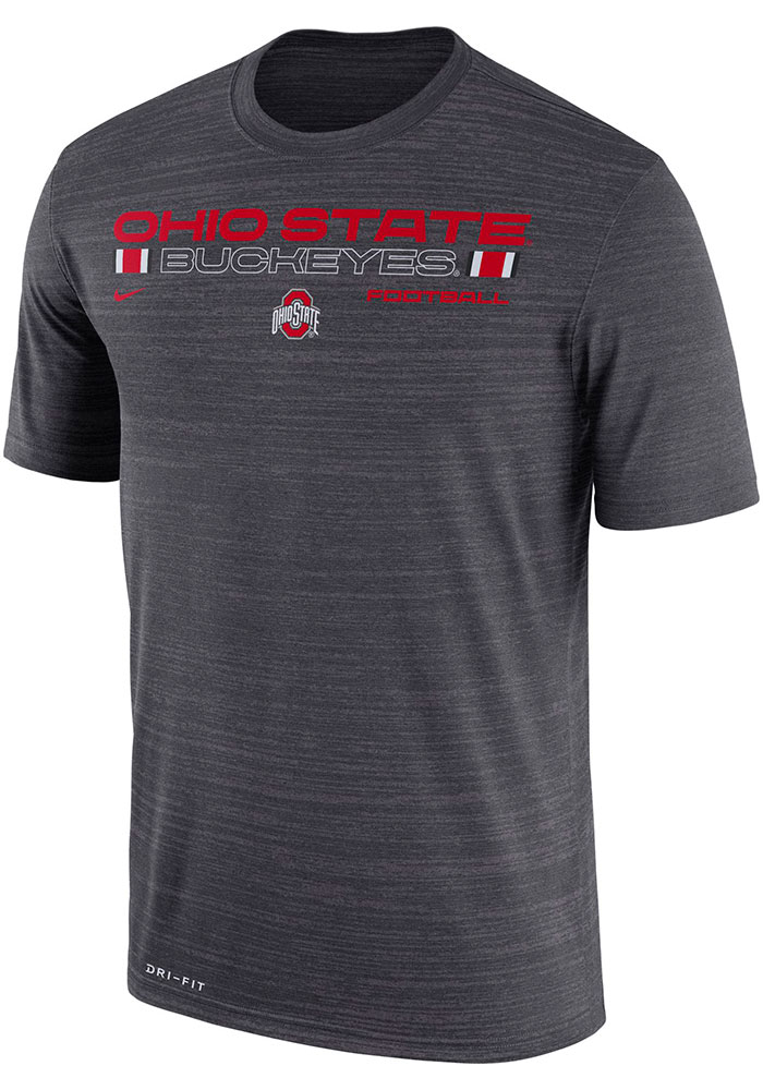 Nike Ohio State Buckeyes Black Velocity Legend Football Short Sleeve T Shirt, Black, 100% POLYESTER, Size XL