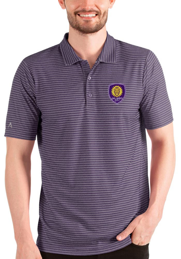 Antigua Orlando City SC Mens Purple Esteem Short Sleeve Polo, Purple, 100% POLYESTER, Size XL