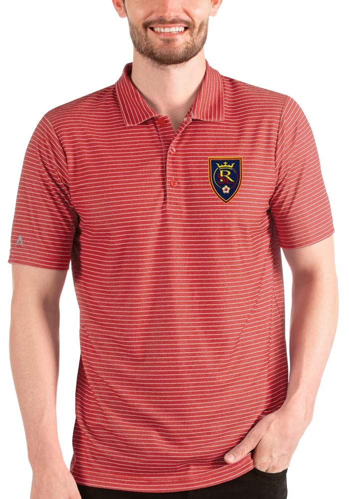 Antigua Real Salt Lake Mens Red Esteem Short Sleeve Polo, Red, 100% POLYESTER, Size XL