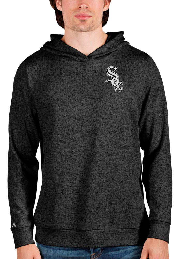 Antigua Chicago White Sox Mens Black Absolute Long Sleeve Hoodie, Black, 100% POLYESTER, Size XL