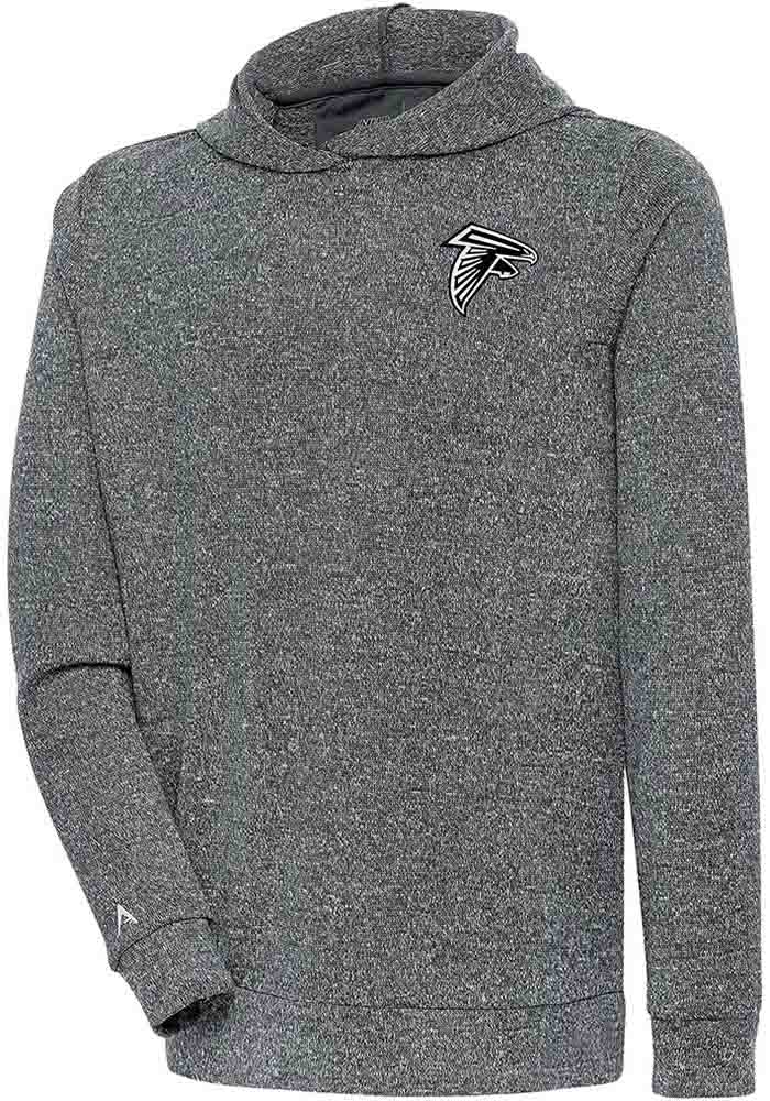 Antigua Atlanta Falcons Mens Charcoal Metallic Logo Absolute Long Sleeve Hoodie, Charcoal, 100% POLYESTER, Size XL