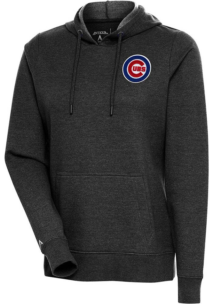 Antigua Chicago Cubs Womens Black Action Hooded Sweatshirt, Black, 55% COTTON / 45% POLYESTER, Size XL