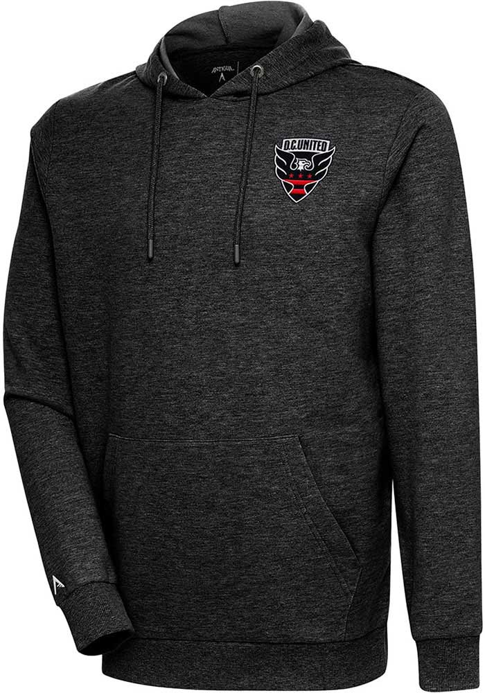 Antigua DC United Mens Black Action Long Sleeve Hoodie, Black, 55% COTTON / 45% POLYESTER, Size XL