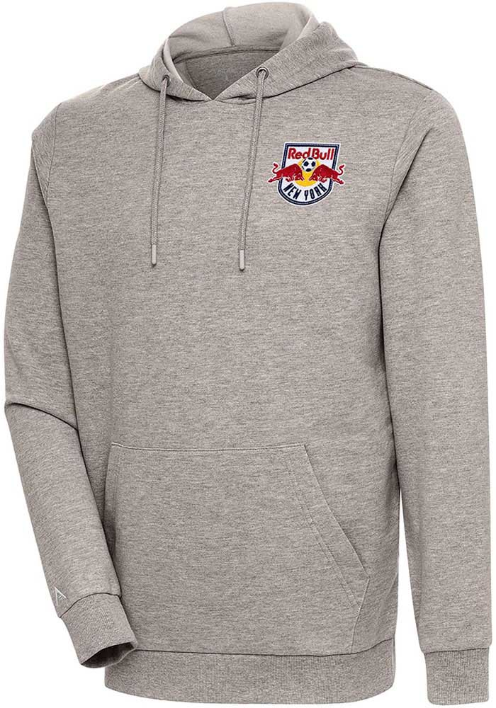 Antigua New York Red Bulls Mens Oatmeal Action Long Sleeve Hoodie, Oatmeal, 55% COTTON / 45% POLYESTER, Size XL