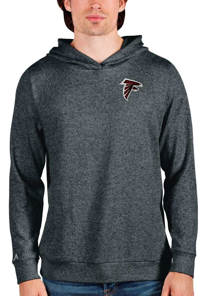 Antigua Atlanta Falcons Mens Charcoal Absolute Long Sleeve Hoodie, Charcoal, 100% POLYESTER, Size XL