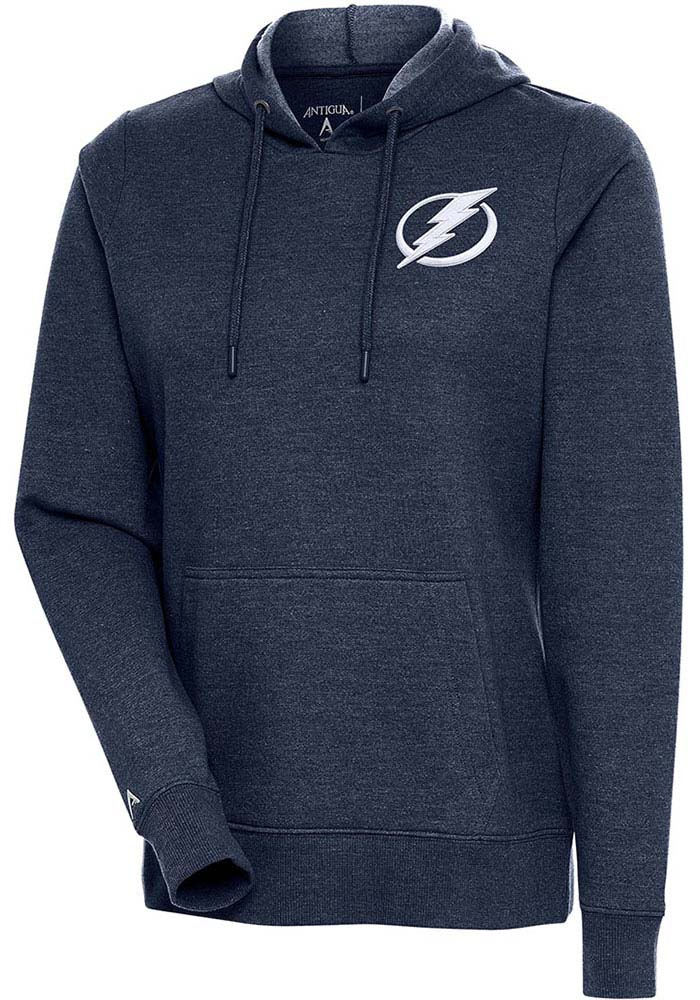 Antigua Tampa Bay Lightning Womens Navy Blue Action Hooded Sweatshirt, Navy Blue, 55% COTTON / 45% POLYESTER, Size XL