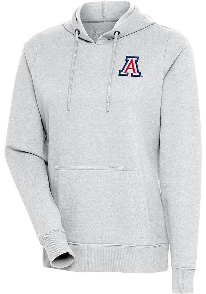 Antigua Arizona Wildcats Womens Grey Action Hooded Sweatshirt, Grey, 55% COTTON / 45% POLYESTER, Size XL