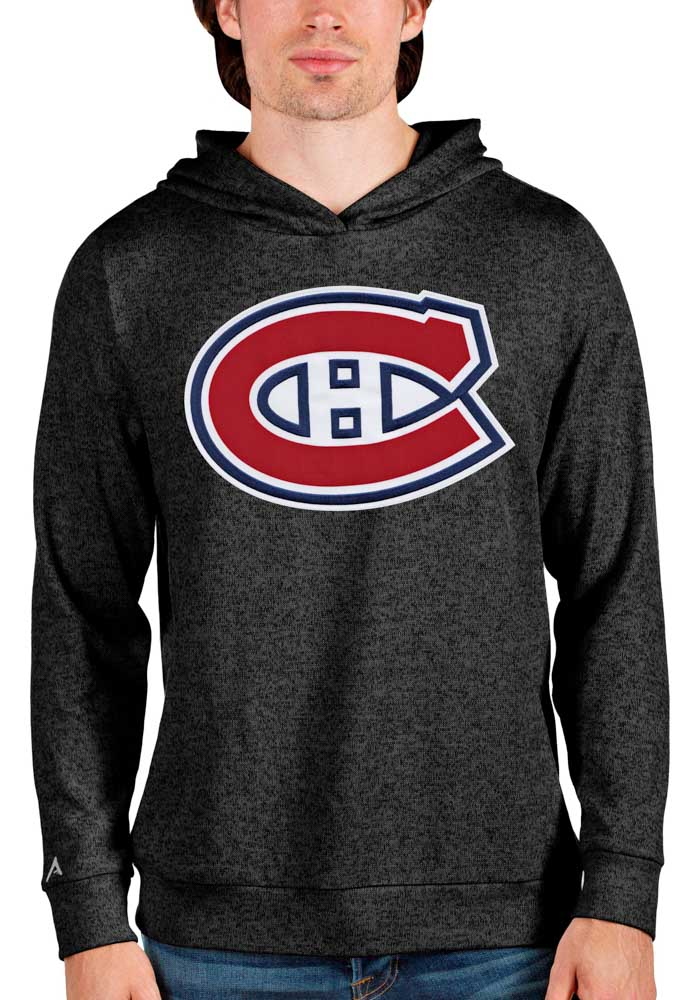 Antigua Montreal Canadiens Mens Black Absolute Long Sleeve Hoodie, Black, 100% POLYESTER, Size XL