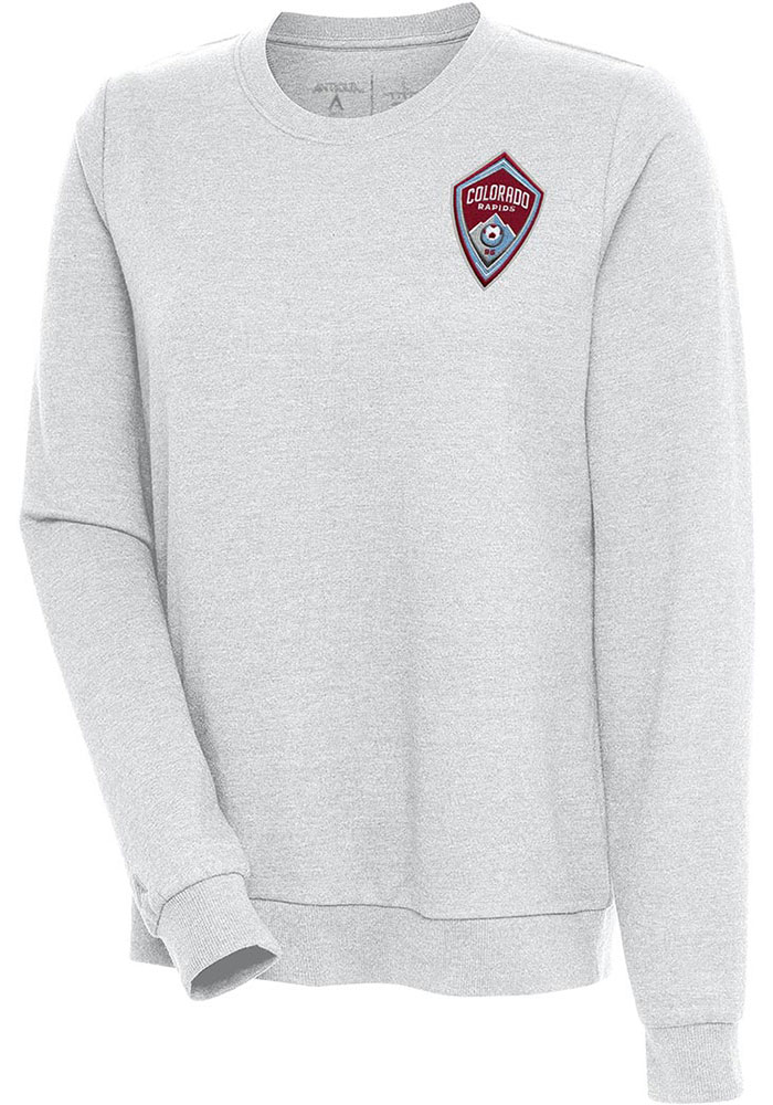 Antigua Colorado Rapids Womens Grey Action Crew Sweatshirt, Grey, 55% COTTON / 45% POLYESTER, Size XL