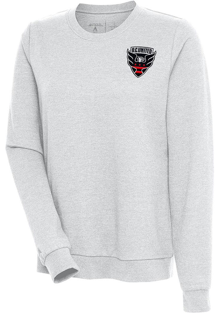 Antigua DC United Womens Grey Action Crew Sweatshirt, Grey, 55% COTTON / 45% POLYESTER, Size XL