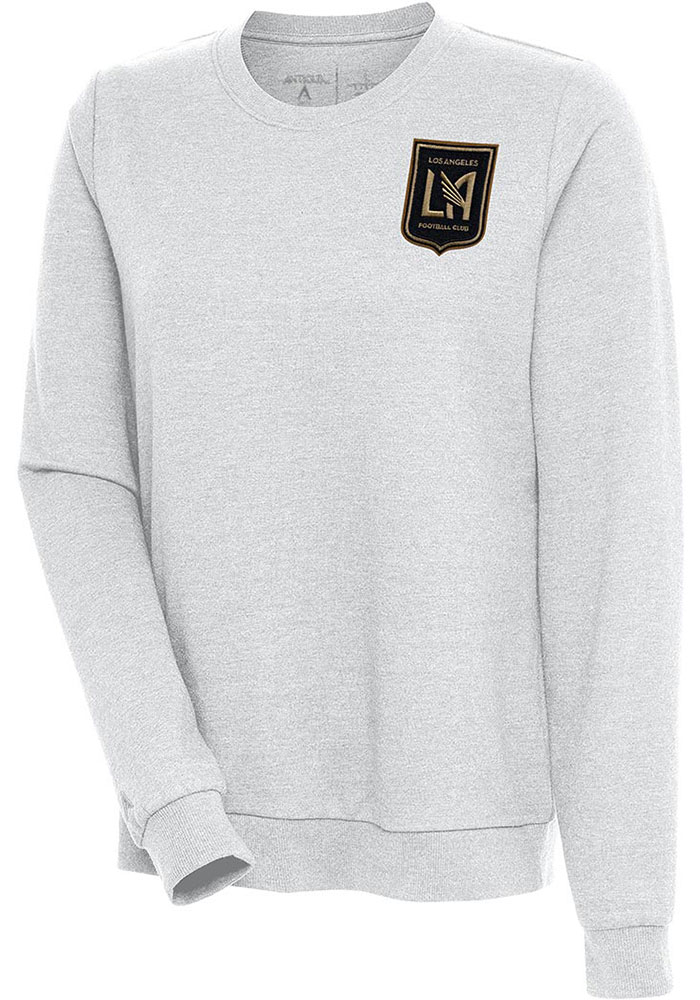 Antigua Los Angeles FC Womens Grey Action Crew Sweatshirt, Grey, 55% COTTON / 45% POLYESTER, Size XL