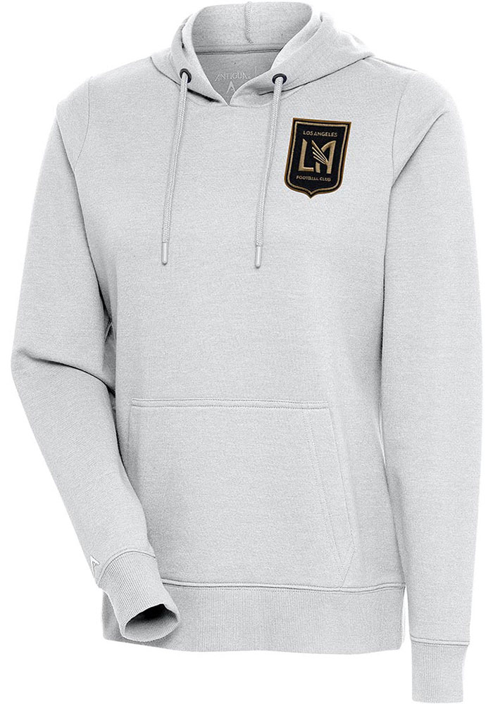 Antigua Los Angeles FC Womens Grey Action Hooded Sweatshirt, Grey, 55% COTTON / 45% POLYESTER, Size XL