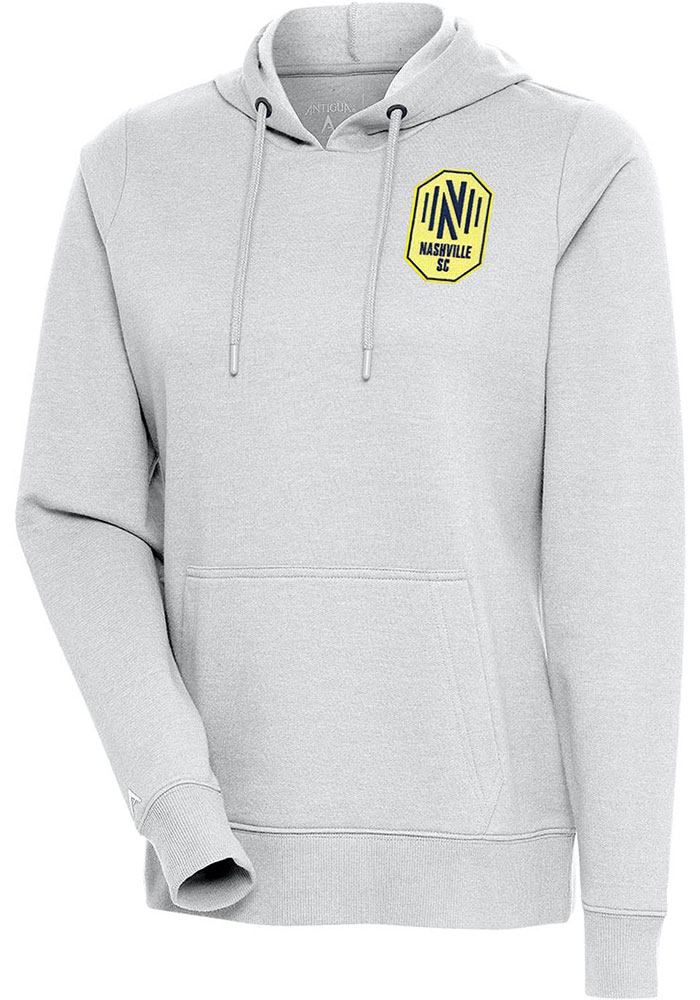 Antigua Nashville SC Womens Grey Action Hooded Sweatshirt, Grey, 55% COTTON / 45% POLYESTER, Size XL