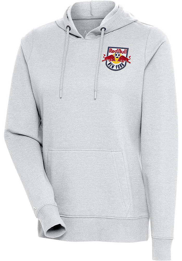 Antigua New York Red Bulls Womens Grey Action Hooded Sweatshirt, Grey, 55% COTTON / 45% POLYESTER, Size XL