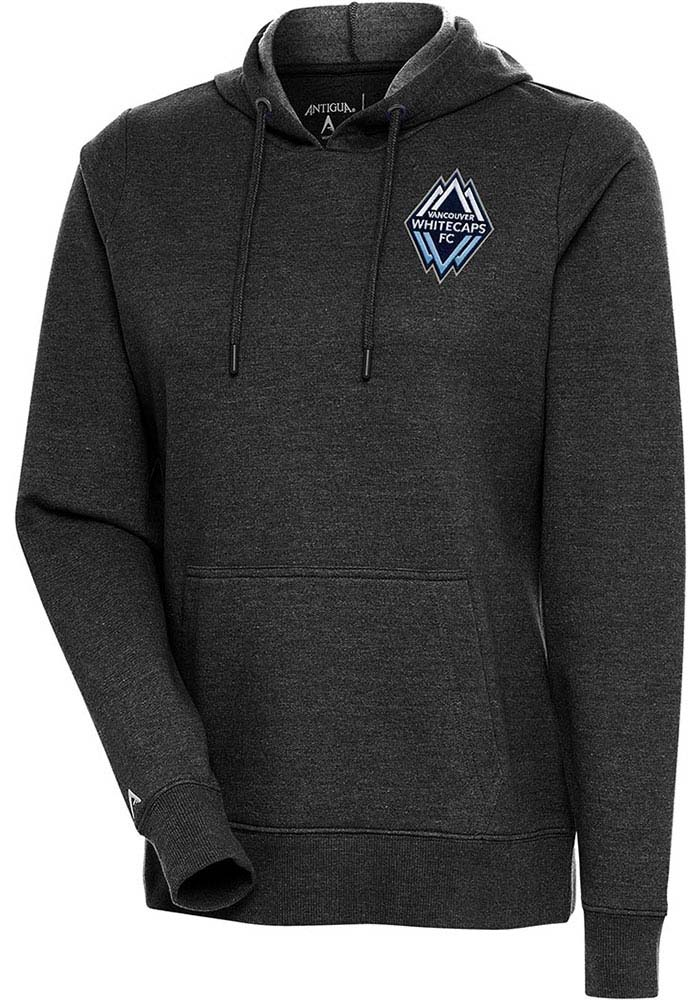 Antigua Vancouver Whitecaps FC Womens Black Action Hooded Sweatshirt, Black, 55% COTTON / 45% POLYESTER, Size XL