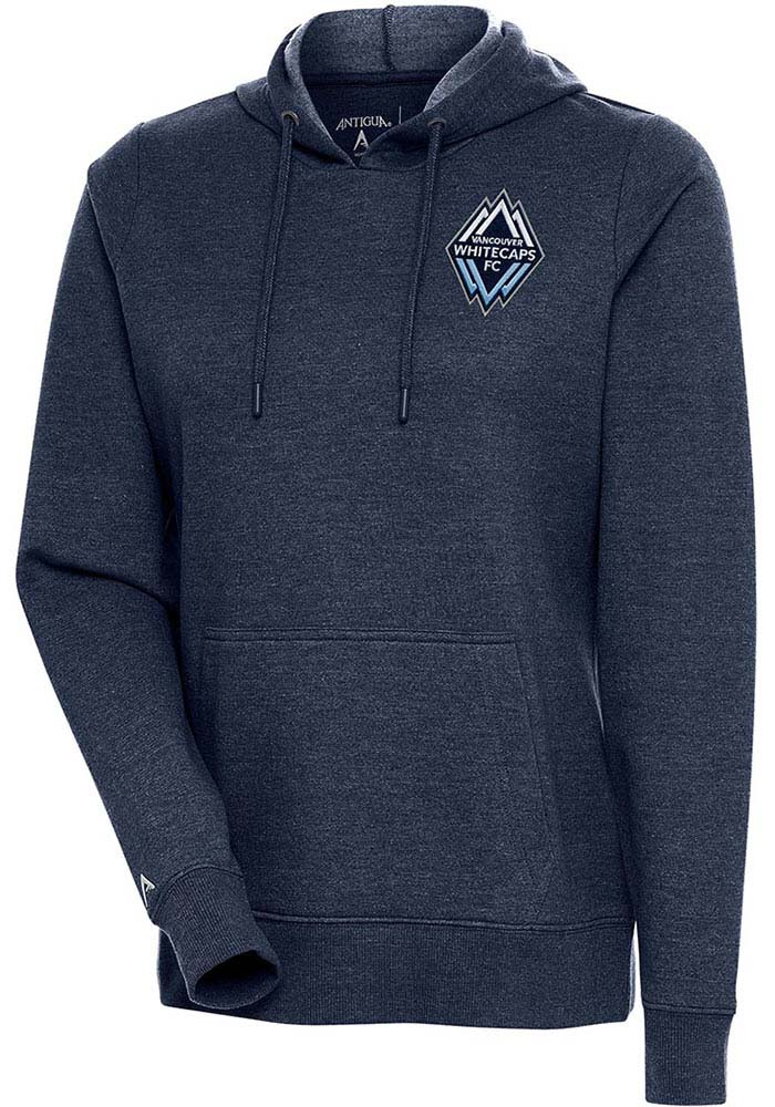 Antigua Vancouver Whitecaps FC Womens Navy Blue Action Hooded Sweatshirt, Navy Blue, 55% COTTON / 45% POLYESTER, Size XL