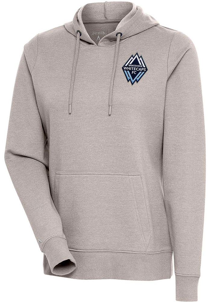 Antigua Vancouver Whitecaps FC Womens Oatmeal Action Hooded Sweatshirt, Oatmeal, 55% COTTON / 45% POLYESTER, Size XL