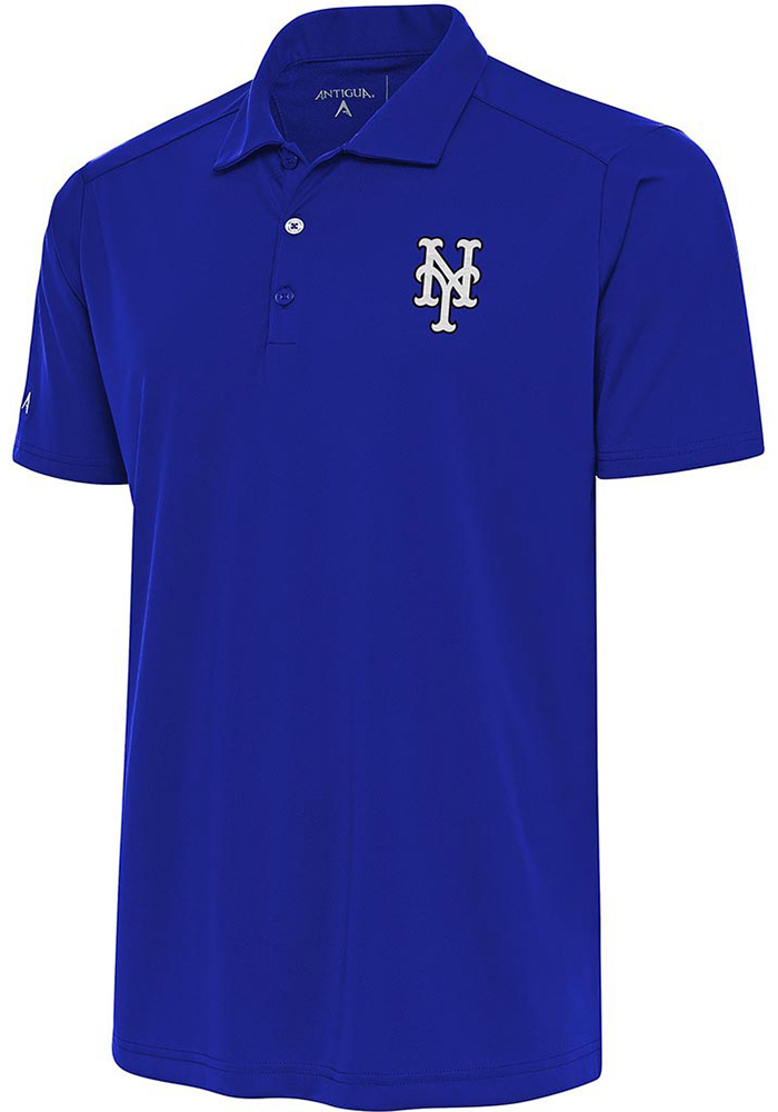 Antigua New York Mets Blue Metallic Logo Tribute Big and Tall Polo, Blue, 100% POLYESTER, Size XLT