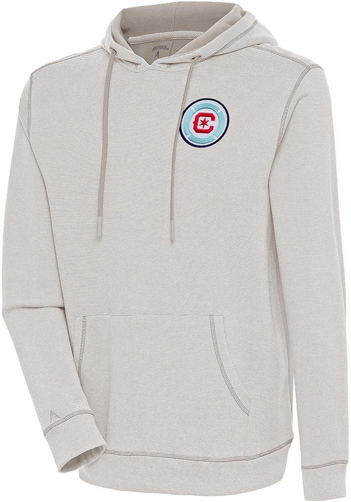 Antigua Chicago Fire Mens Oatmeal Axe Bunker Long Sleeve Hoodie, Oatmeal, 86% COTTON / 11% POLYESTER / 3% SPANDEX, Size XL