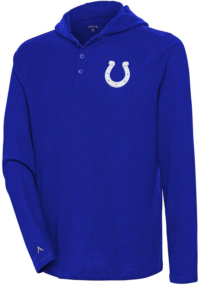 Antigua Indianapolis Colts Mens Blue Strong Hold Long Sleeve Hoodie, Blue, 100% POLYESTER, Size XL