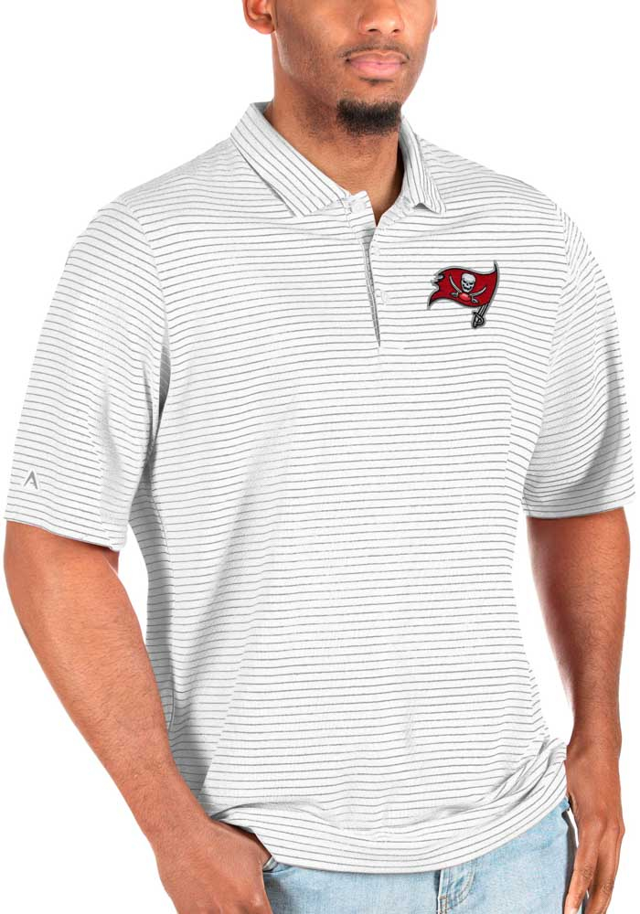 Antigua Tampa Bay Buccaneers White Esteem Big and Tall Polo, White, 100% POLYESTER, Size XLT