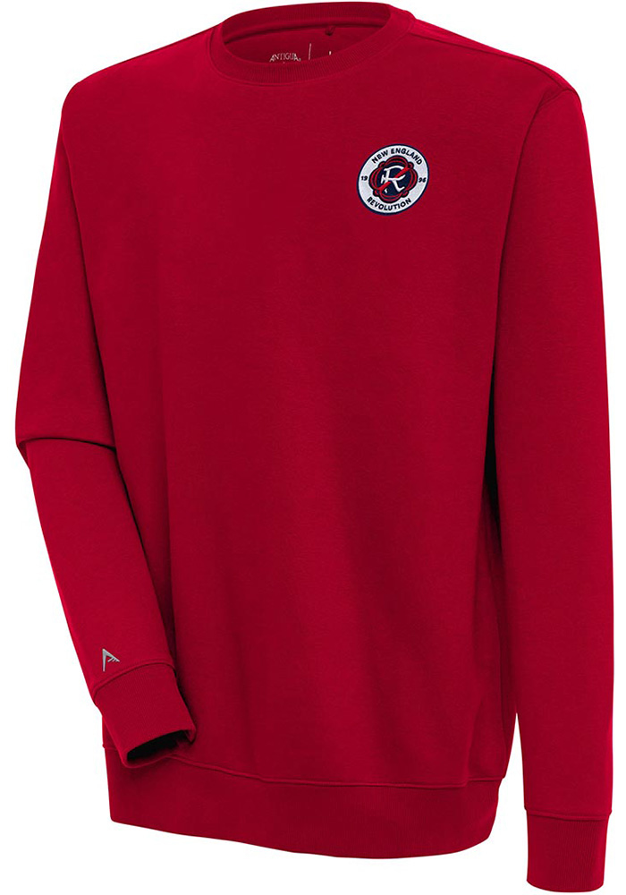 Antigua New England Revolution Mens Red Victory Long Sleeve Crew Sweatshirt, Red, 52% COTTON / 48% POLYESTER, Size XL
