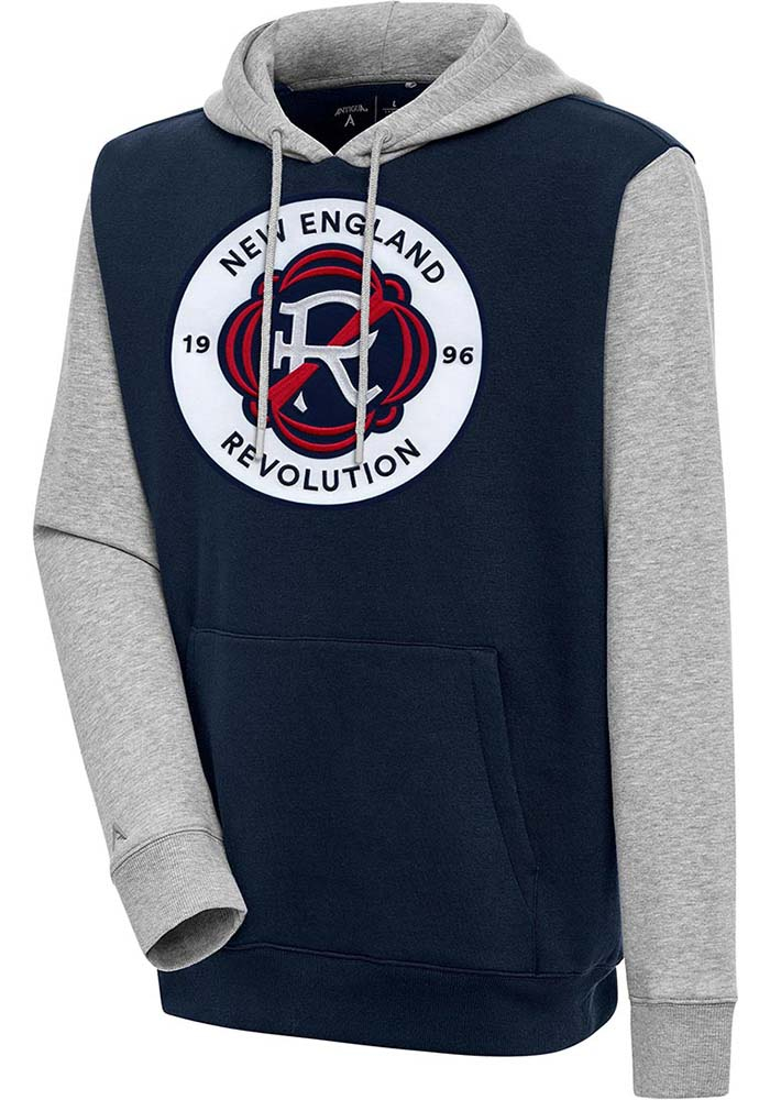 Antigua New England Revolution Mens Navy Blue Victory Long Sleeve Hoodie, Navy Blue, 52% COTTON / 48% POLYESTER, Size XL