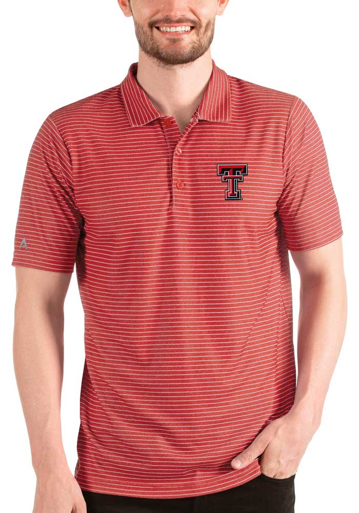 Antigua Texas Tech Red Raiders Mens Red Esteem Short Sleeve Polo, Red, 100% POLYESTER, Size XL