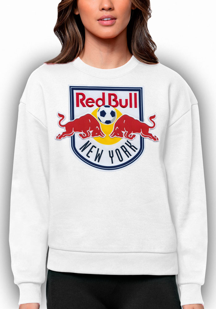 Antigua New York Red Bulls Womens White Victory Crew Sweatshirt, White, 65% COTTON / 35% POLYESTER, Size XL