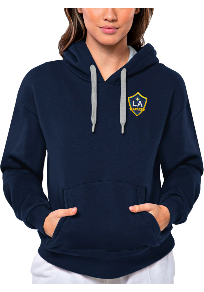 Antigua LA Galaxy Womens Navy Blue Victory Hooded Sweatshirt, Navy Blue, 65% COTTON / 35% POLYESTER, Size XL