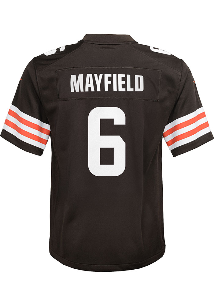 Baker Mayfield Cleveland Browns Youth Brown Nike 2020 Home Football Jersey, Brown, 100% POLYESTER, Size XL