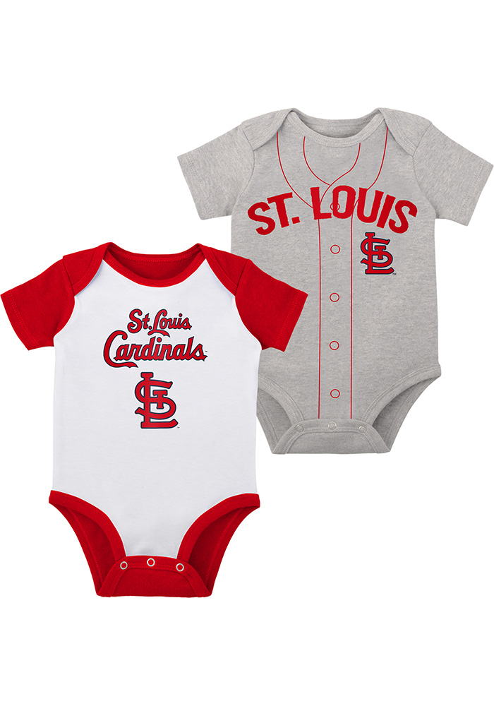 St Louis Cardinals Baby Red Little Slugger One Piece, Red, 100% COTTON, Size 24M