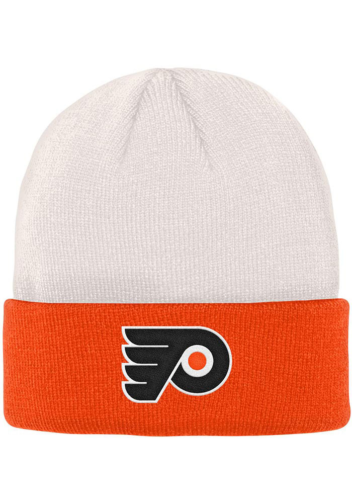 Philadelphia Flyers Ivory Bone Crown Cuff Youth Knit Hat, Ivory, Acrylic, Size YOUTH