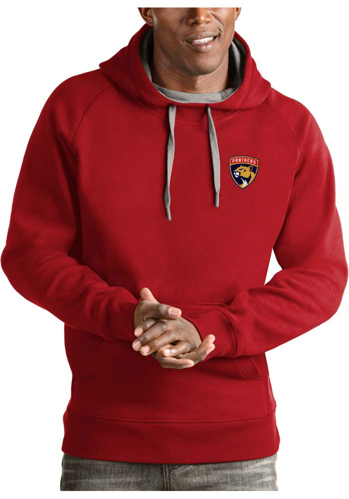 Antigua Florida Panthers Mens Red Victory Long Sleeve Hoodie, Red, 52% COT / 48% POLY, Size XL
