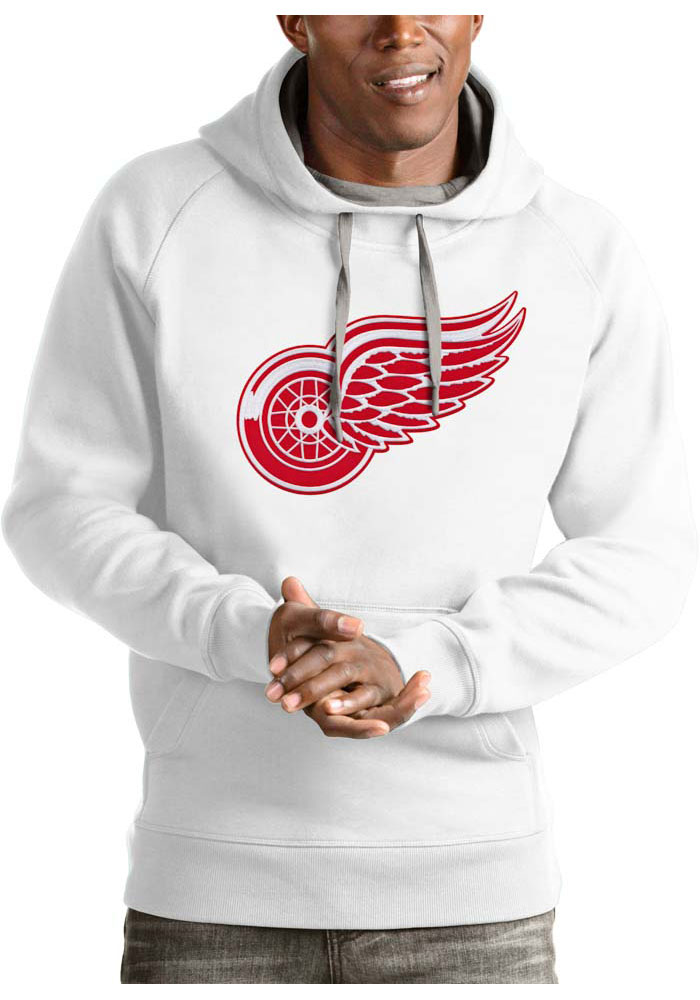 Antigua Detroit Red Wings Mens White Victory Long Sleeve Hoodie, White, 52% COT / 48% POLY, Size XL